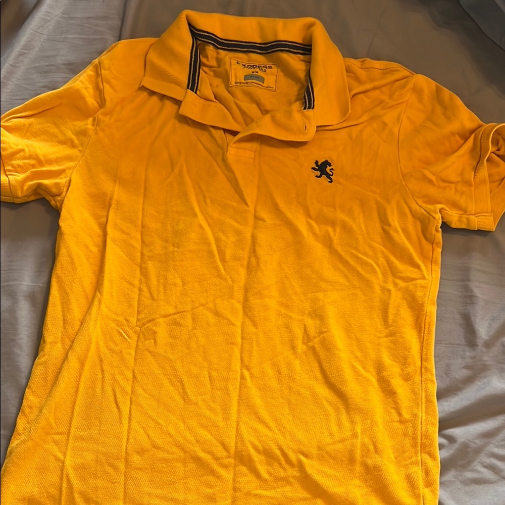 Express Yellow Polo Shirt with Classic Collar